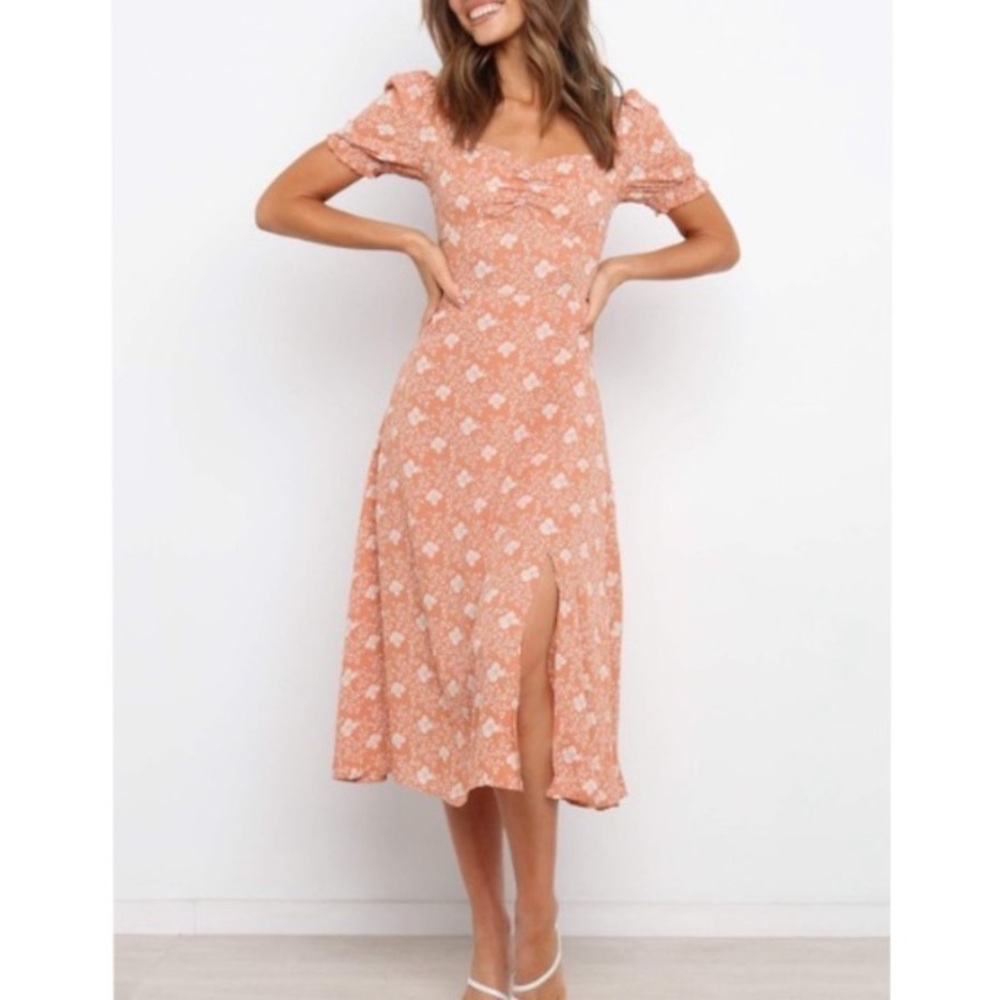 Petal & Pup Orange Floral Midi Dress - Picture 12 of 12